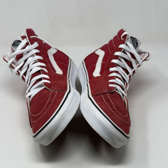 Vans Sk8-Hi Sneakers Mens 11.5 Red Suede Canvas Athletic Skateboard Skate Shoes - Picture 8 of 16